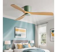 IBalody Low Profile Ceiling Fan Modern Smart Ceiling Fan No Light Flush Mount Ceiling Fans With Remote Control 6 Speeds,Reversible DC Motor For Bedroom, Living Room, Dining Room, Patio, Indoor