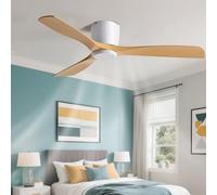 IBalody Low Profile Ceiling Fan Modern Smart Ceiling Fan No Light Flush Mount Ceiling Fans With Remote Control 6 Speeds,Reversible DC Motor For Bedroom, Living Room, Dining Room, Patio, Indoor