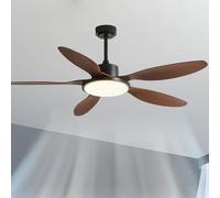 IBalody Modern Ceiling Fan with 36W LED Light Remote 6 Speed Mute Ceiling Fan Light Dining Room Bedroom Living Room Study Room Ceiling Fan with Light 5 ABS Blades, 3 Color Temperatures Adjustable