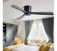 IBalody Modern Smart Ceiling Fan Low Profile Ceiling Fan Without Light Remote Control 6 Speeds Quiet Ceiling Fans Flush Mount For Bedroom, Dining Room, Patio, Indoor