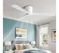 IBalody Modern Smart Ceiling Fan Low Profile Ceiling Fan Without Light Remote Control 6 Speeds Quiet Ceiling Fans Flush Mount For Bedroom, Dining Room, Patio, Indoor