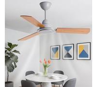 IBalody Modern Wood Ceiling Fan Indoor Quiet Ceiling Fans With Remote Control 6 Speeds, Reversible DC Motor Ceiling Fan No Light For Bedroom, Dining Room, Patio, Indoor