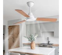 IBalody Modern Wood Ceiling Fan Indoor Quiet Ceiling Fans With Remote Control 6 Speeds, Reversible DC Motor Ceiling Fan No Light For Bedroom, Dining Room, Patio, Indoor