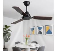 IBalody Modern Wood Ceiling Fan Indoor Quiet Ceiling Fans With Remote Control 6 Speeds, Reversible DC Motor Ceiling Fan No Light For Bedroom, Dining Room, Patio, Indoor