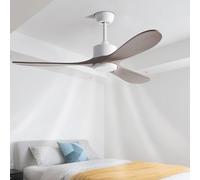 IBalody Modern Wood Ceiling Fan No Light Indoor Quiet Ceiling Fans With Remote Control 6 Speeds, Reversible DC Motor, Energy Efficient Ceiling Fan For Bedroom, Dining Room, Living Room