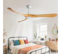 IBalody Modern Wood Ceiling Fan Without Light Remote 6 Speeds Quiet Ceiling Fans Reversible DC Motor, Energy Efficient Ceiling Fan No Light For Bedroom, Dining Room, Living Room