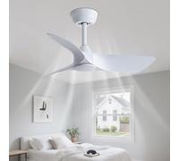 IBalody Small Ceiling Fan No Light Indoor/Outdoor Quiet 30in Ceiling Fan Without Light Remote Control 6-Speed Ceiling Fans 3 Blades for Patios Living Room Bedroom