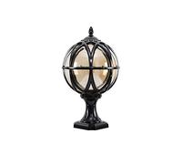 IBalody Traditional Globe Glass Ball E27 Garden Column Lamp European Antique Retro Outdoor IP54 Waterproof Die-cast Aluminum Post Light Courtyard Path Door Landscape Decorative Pillar Light