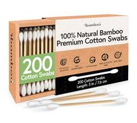 Ibambo 200 Pack 100% Bamboo Cotton Swabs - Double Tipped Cotton Buds for Ear Cleaning | Bamboo Swabs for Beauty & Personal Care | FSC Certified & Hypoallergenic, Suitable for All Ages and Pets