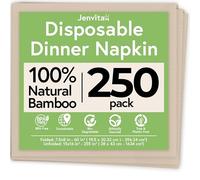 Ibambo 200 Pack Bamboo Entertainment Dinner Napkins - 3-Ply Ecofriendly Disposable Napkins - 7.5x8.5 Inch Folded Bamboo Napkins for Special Events & Occasions - Compostable Napkins for Table & Dining