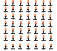 iBamso 50pcs Automatic Drip Irrigation Kit Garden Irrigation System, Garden Adjustable Watering Mist Nozzle Sprinkler with Latches, Irrigation Misting Kit for 4/7mm Hose Irrigation System-Orange