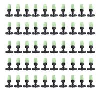 iBamso 50pcs Automatic Drip Irrigation Kit Garden Irrigation System, Garden Adjustable Watering Mist Nozzle Sprinkler with Latches, Irrigation Misting Kit for 4/7mm Hose Irrigation System-Green