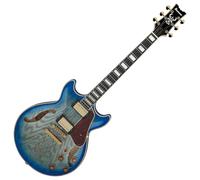 Ibanez AM93QA Artcore Expressionist Jet Blue Burst