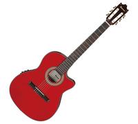 Ibanez GA35TCE-SRR Classical Electro Acoustic Guitar - Thinline Cutaway Nylon String with Spruce Top, Sapele Back & Sides, Undersaddle Pickup, AEQ210T Preamp & Onboard Tuner - Sapphire Red High Gloss
