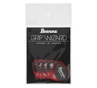 IBANEZ Grip Wizard Series Sand Grip Flat Pick - Red Pack of 6 (PPA16MSG-RD)