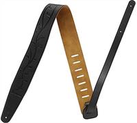 Ibanez GSTL60-BK Guitar Strap - Synthetic Leather with Tree of Life Inlay, Adjustable Length 1,020-1,350mm, 60mm Width, Black