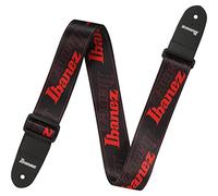 Ibanez Guitar Strap, Black with Red Logos, Polyester, Safety Style