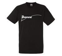 Ibanez Logo Black T-Shirt Men Shirt Rock Band Tee Music