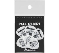 Ibanez Paul Gilbert Signature Celluloid Plectrums, White - 1mm, Pack of 6