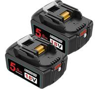 Ibanti 2 Pack BL1850B 5.0Ah Replacement for 18V BL1860B BL1860 BL1850 BL1840B BL1840 BL1830B LXT-400 194205-3 194309-1 196399-0 19420 4-Pack 5 (Black Rough) GE