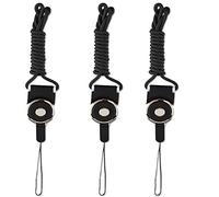 iBarbe 3Pcs Detachable Cell Phone Neck Lanyard Strap - Ideal for Cellphone,ID Card Badge,Camera,iPod,Mp3,PSP,USB Flash Drive and Any Other Electronic Devices with a Lanyard Hole-Black