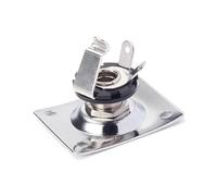 ibasenice 1/4 Inch Chrome Guitar Jack Plate with Copper Socket Gt07 Electric Guitar Output Jack Plug with Screws and Bass Instruments