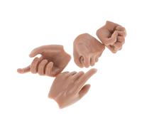 ibasenice 1/6 Scale Mini Realistic Doll Hands Replacement 4pcs Set for Diy Bjd Doll Accessories Flesh Tone Small Hand Parts for Collectors and Model Makers
