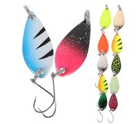ibasenice 1 Box Portable Fishing Spoon Lure with Single Hooks Wear-resistant Hard Metal Baits for Trout Bass Pike Mini Simulation Fishing Baits for Angling