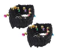 ibasenice 1 Pair Belly Dance Wrist Cuff Bells Lightweight Chiffon Bracelet for Women Comfortable and Skin-Friendly Melodious Sound Suitable for Dance Parties Yoga Classes Black Accessory