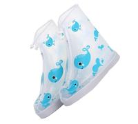 ibasenice 1 Pair Blue Dolphin Rainproof Shoe Covers for Non-Slip Wear-Resistant PVC Soles, Easy to Carry Overshoes Featuring Cartoon Pattern, for Outdoor and Indoor Use