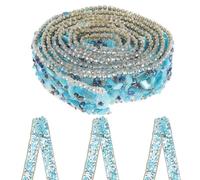 ibasenice 1 Roll Delicate Costume Trim Multi-Function Rhinestone Ribbon High Temperature Resistance and Self-Adhesive Feature, Blue Macadam Material Craft Trim for Decoration and Crafting