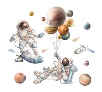 ibasenice 1 Set Astronaut Wall Sticker Removable Wall Stickers Sticker Sheets for Kids Earth Stickers Spaceman Wall Poster Adhesive Kid Astronaut Wall Mural Decal Astronaut Sky Wall Decals