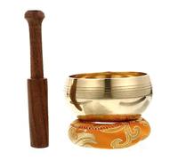 ibasenice 1 Set Buddhist Supplies Singing Bowl for Meditation Hand Decor Yoga Decor Copper Himalayan Bowl Cushion and Striker for Soothing Ambience Random Color
