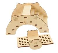 ibasenice 1 Set DIY Hamster Seesaw and Bridge for Pets Interactive Wooden Habitat Decor for Hamsters Hedgehogs and Guinea Pigs Fun Pet Accessories