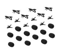 ibasenice 1 Set Lapel Microphone Clips Replacement Kit - 6pcs Metal Clips 6pcs Plastic Clips And 12pcs Windscreens For Video Recording And Interviews Use