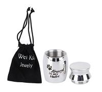 ibasenice 1 Set Pet Cremation Urn with Design Decent Pet Funeral Casket for Dog Cat Ashes Portable Memorial Container with Soft Pouch Always My Heart