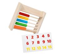 ibasenice 1 Set Wooden Abacus for Math Learning with Number Cards Counting for Preschool Enhances Calculation Skills Hand Eye Coordination Fun Educational Beads Abacus for Boys