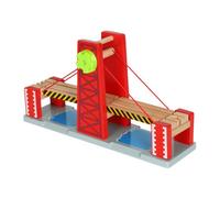 ibasenice 1 Set Wooden Tracks for Small Wooden Railways DIY Railway Lifting Bridge Wooden Pull Bridge Railway Track Bridge Red Rail