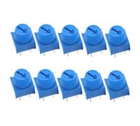 ibasenice 10 Pcs Precision Adjustable Resistor Set Dark Blue Through Hole 3 Pin Potentiometers for Lcd Contrast and Volume Control Durable Material