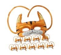 ibasenice 10 pcs Tiger Mask Aluminum Foil Balloons for Carnival Party Decorations Easy to Inflate Animal Mask Balloons Cute Festive Props for Birthday Cosplay Dance Events Unique Party