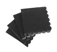 ibasenice 100pcs Black Fan-Shaped Napkin Disposable Paper Napkins Elegant Party for Dinner Table Setting Scalloped Edge Bulk Serviettes for Events