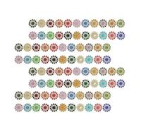 ibasenice 100pcs DIY Craft Buttons Flower Shape Creative Dress Buttons Mixed Color Glass Material Decorative Wear Resistant Accessories for Clothing and Scrapbook Decoration Random Color
