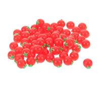 ibasenice 100pcs Dollhouse Cherry Tomatoes Fake Cherry Tomato Models Mini Food Props Tiny Fake Fruits Miniature Dollhouse Food Pretend Simulated Vegetables Red
