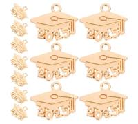 ibasenice 100pcs Graduation Cap Pendants 2025 Year Graduation Time Alloy Charms for DIY Jewelry Making with Unique Design