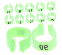 ibasenice 100Pcs Green Pigeon Leg Rings Poultry Foot Bands Numbered Identification Markers Easy to Use Bird Ankle Bands for Breeding and Racing Management