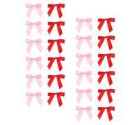 ibasenice 100pcs Packaging Ribbon Bow Twist Tie Bowknots Polyester Iron Wire for Baking Gifts and Tying, Festive Wrapping Birthday Party Decorations
