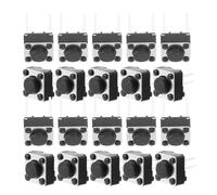 ibasenice 100pcs Plastic Tactile Push Button Switch with Reliable Performance and Sensitive Trigger Buttons, Black Colour, for Pcb and Electronic Devices