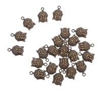 ibasenice 100pcs Vintage Buddha Head Charms for DIY Bracelets and Keychains Loose Spacer Beads for Jewelry Making Cultural Pendant Accessories for Craft Projects and Designs