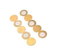 ibasenice 10pcs Acoustic Instrument Pickups Piezo Diaphragm Disc Brass Plate Leads