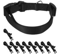 ibasenice 10pcs Adjustable Black Polyester Sheep Collars 2.5cm X 40-55cm Whelping Livestock Safety Neckwear for Goat Cow Horse Farming